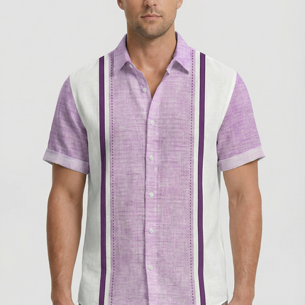 Men’s Panel Stripe Short Sleeve Shirt
