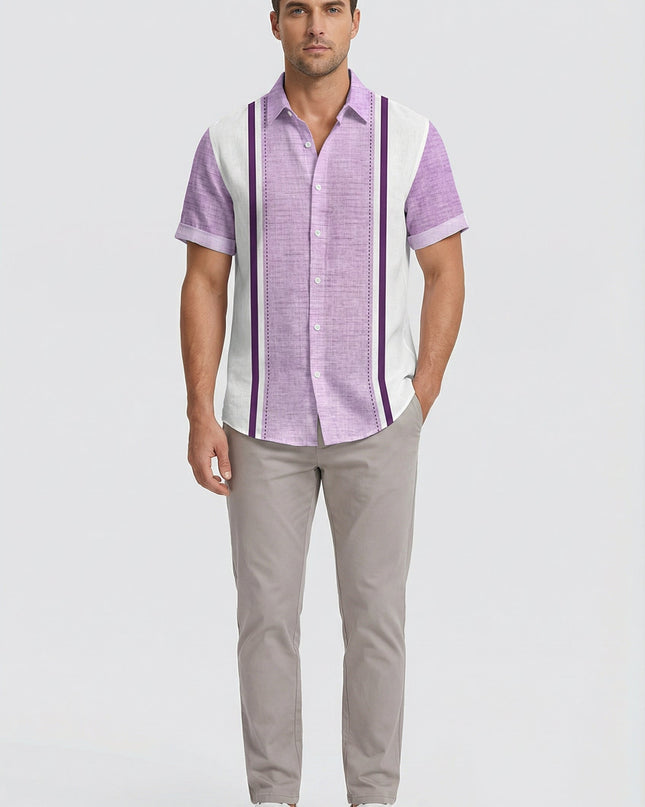 Men’s Panel Stripe Short Sleeve Shirt