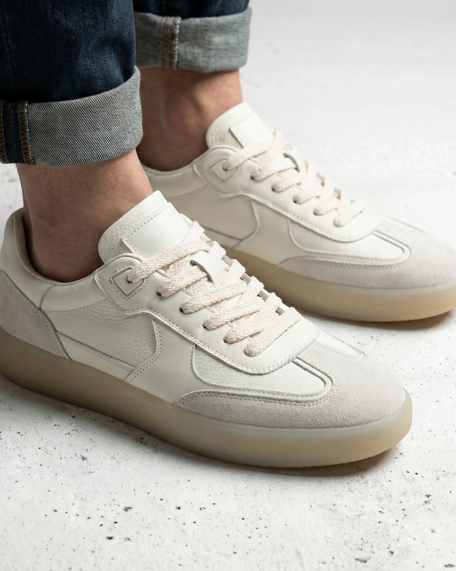 Men’s Panelled Lace-Up Sneakers