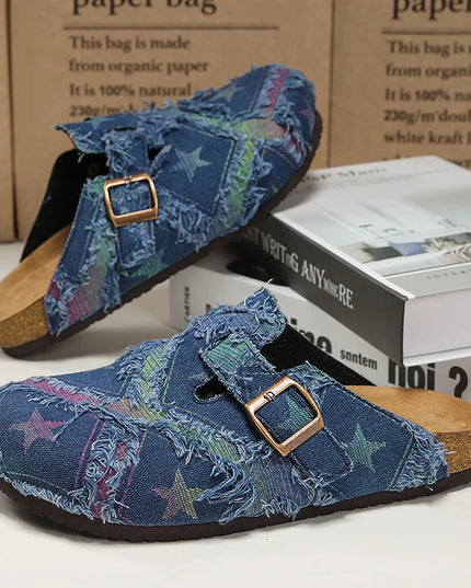 Men’s Patchwork Buckle Strap Slide Sandals