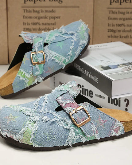 Men’s Patchwork Buckle Strap Slide Sandals