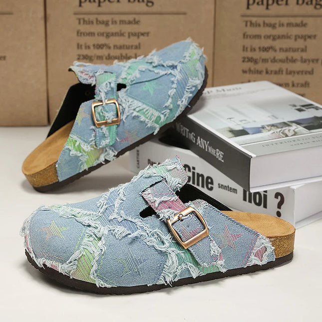 Men’s Patchwork Buckle Strap Slide Sandals