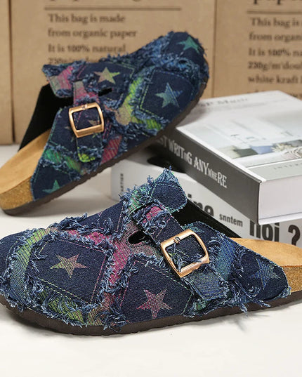 Men’s Patchwork Buckle Strap Slide Sandals