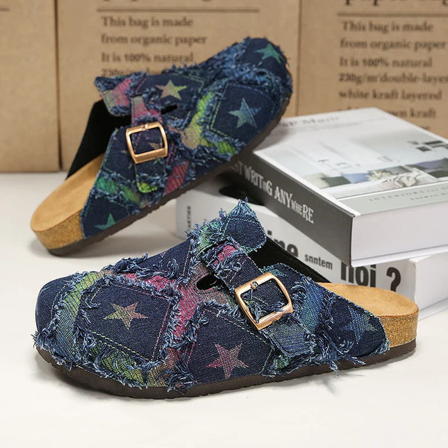 Men’s Patchwork Buckle Strap Slide Sandals