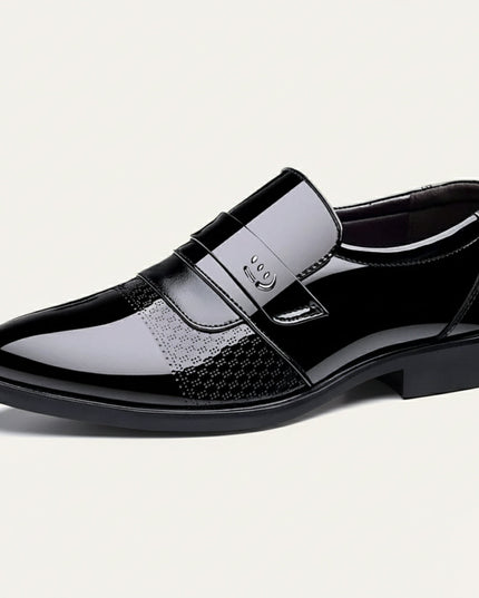Men’s Penny Loafers with Panel Detail and Low Block Heel