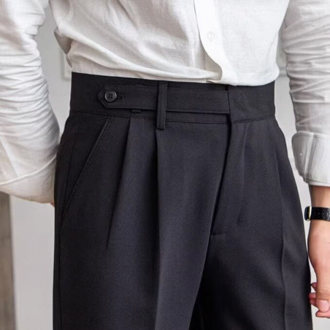 Men’s Pleated High Waist Pantalon