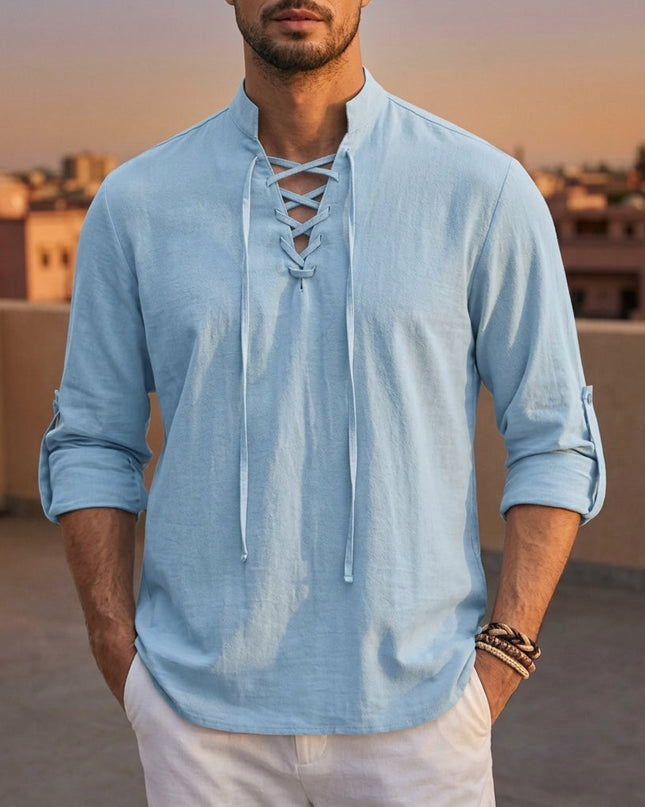 Men’s Relaxed Lace Up Shirt
