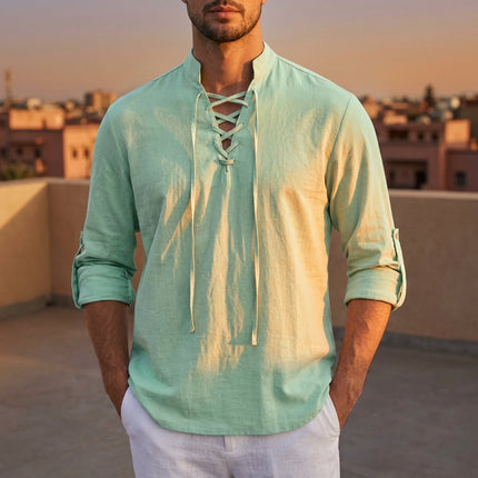 Men’s Relaxed Lace Up Shirt