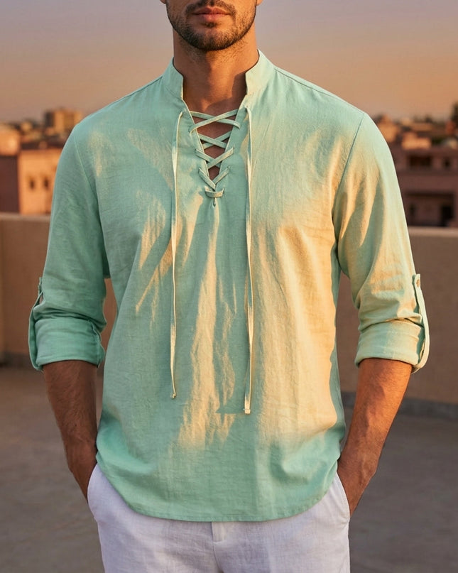 Men’s Relaxed Lace Up Shirt