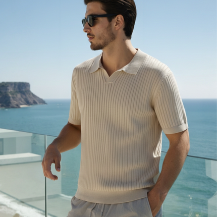 Men’s Ribbed Knit Polo