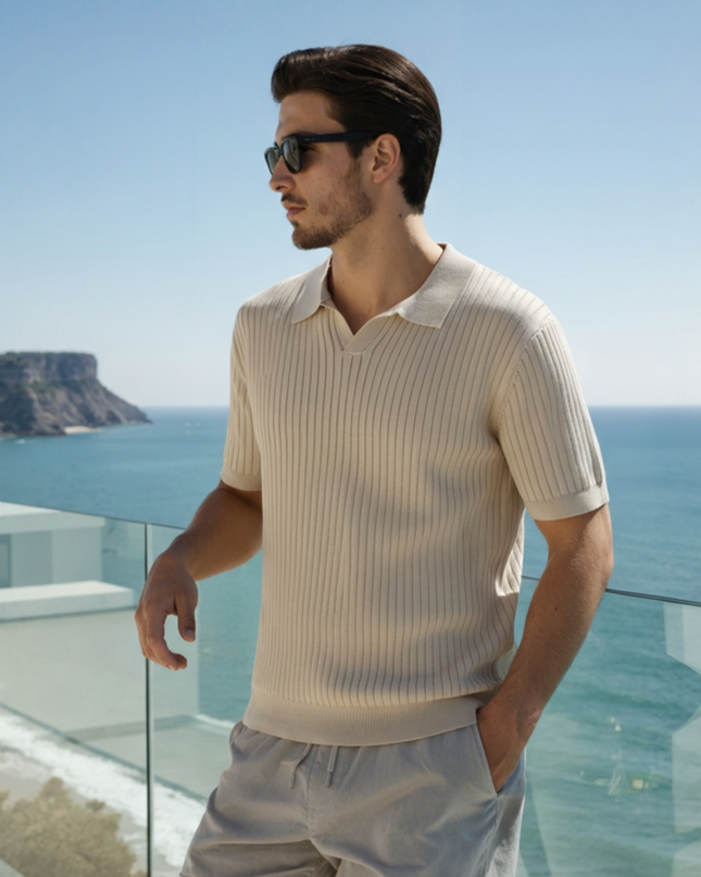 Men’s Ribbed Knit Polo