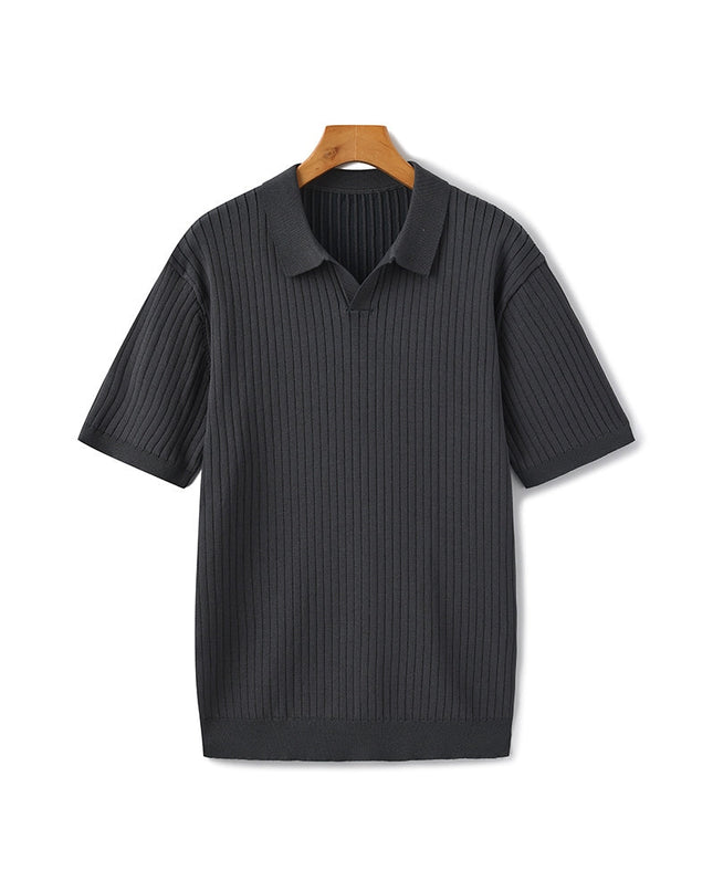 Men’s Ribbed Knit Polo