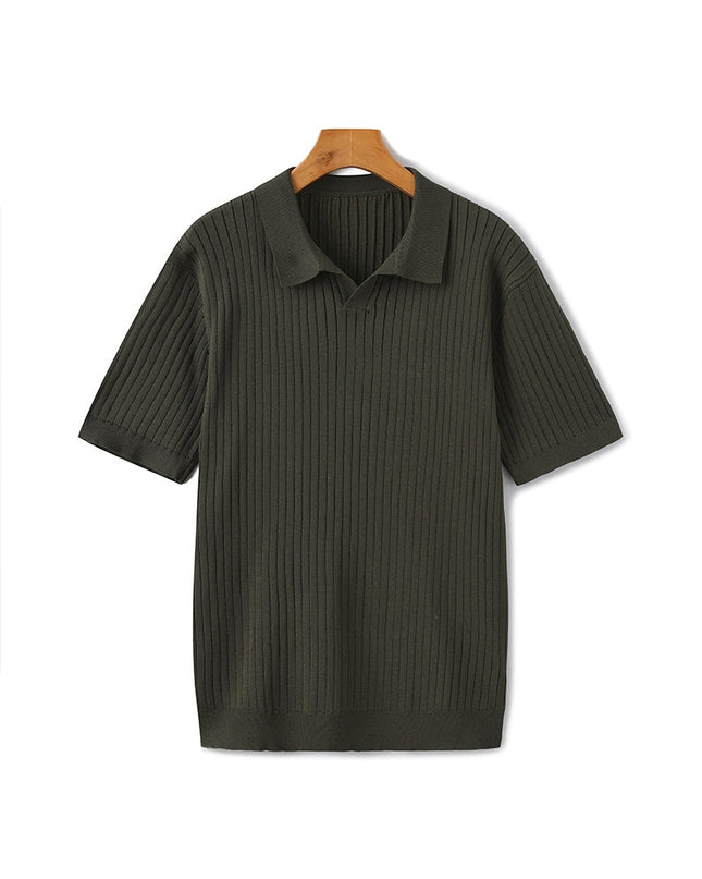 Men’s Ribbed Knit Polo