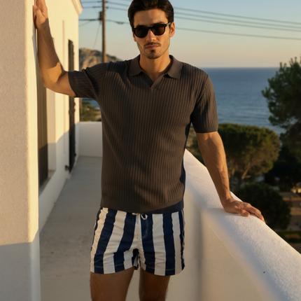 Men’s Ribbed Knit Polo