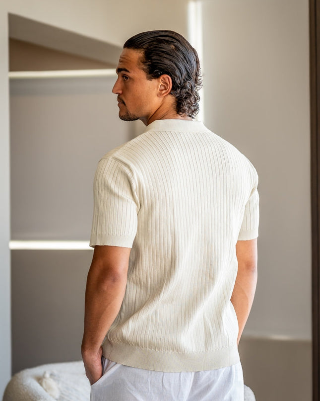 Men’s Ribbed Knit Polo