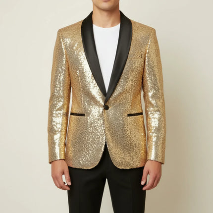 Men’s Sequin Shawl Lapel Blazer