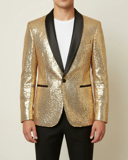 Men’s Sequin Shawl Lapel Blazer