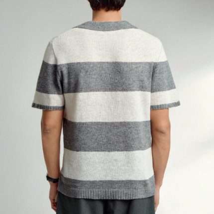 Men’s Short Sleeve Knitted Polo Shirt Solid Color