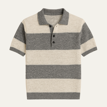 Men’s Short Sleeve Knitted Polo Shirt Solid Color