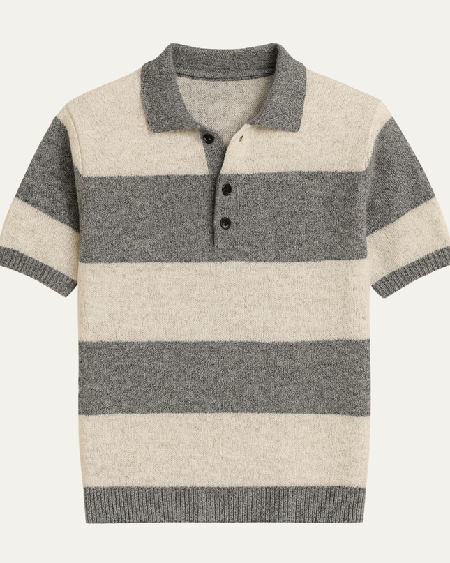 Men’s Short Sleeve Knitted Polo Shirt Solid Color