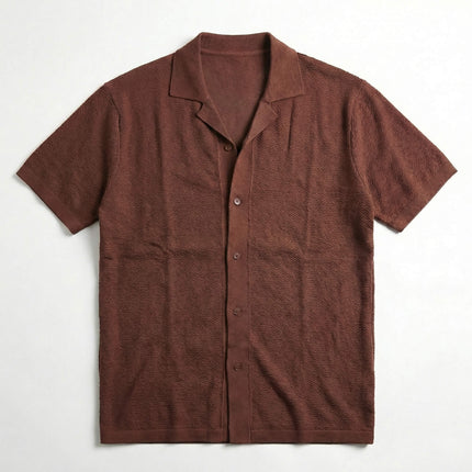 Men’s Short Sleeve Shirt – Open Collar Button-Up