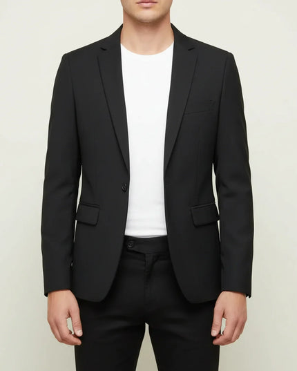 Men’s Single-Button Notched Blazer