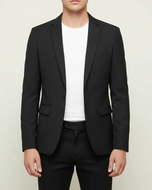 Men’s Single-Button Notched Blazer