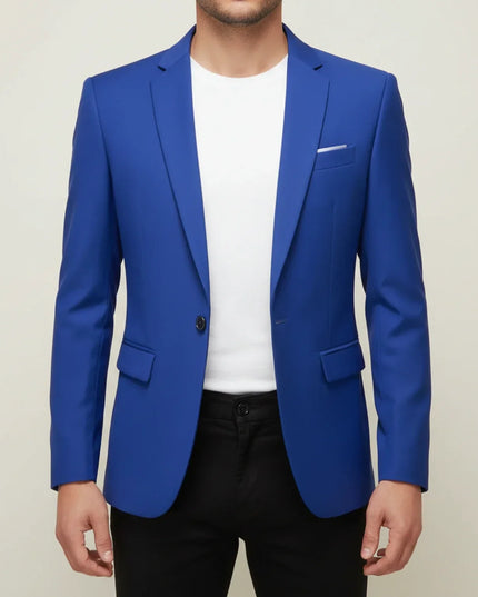 Men’s Single-Button Notched Blazer