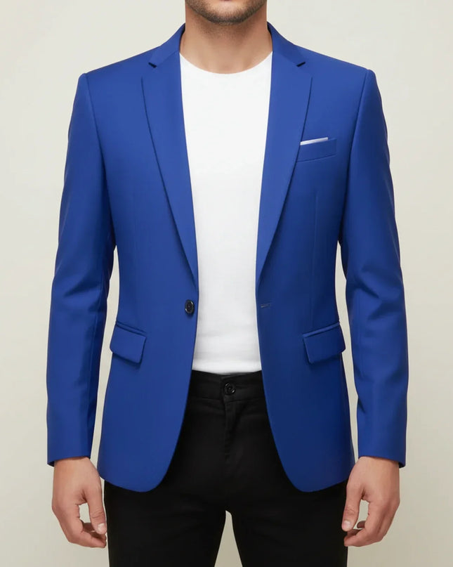 Men’s Single-Button Notched Blazer