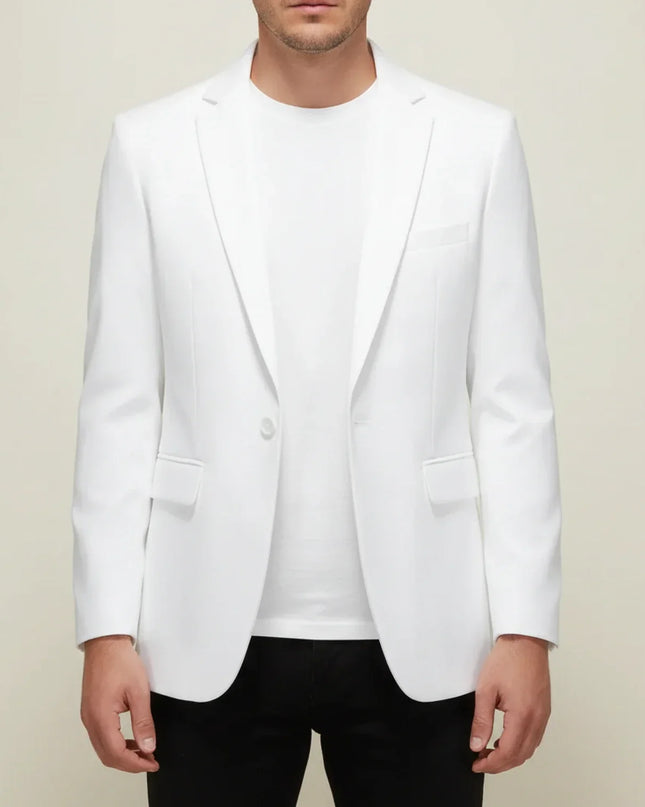 Men’s Single-Button Notched Blazer