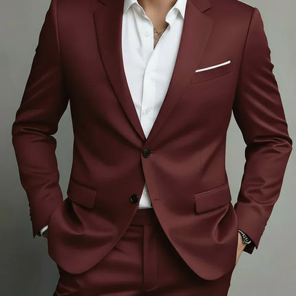 Men’s Slim Fit Two-Button Suit Set