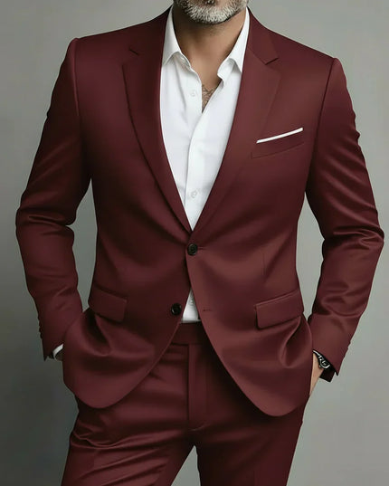 Men’s Slim Fit Two-Button Suit Set