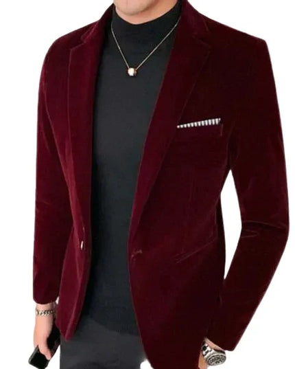 Men’s Slim Fit Velvet Blazer