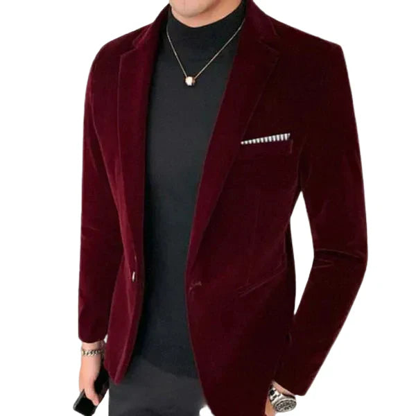 Men’s Slim Fit Velvet Blazer