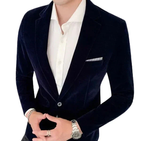 Men’s Slim Fit Velvet Blazer
