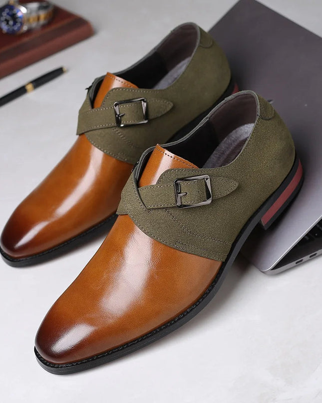Men’s Strap Detail Pointed Toe Loafers
