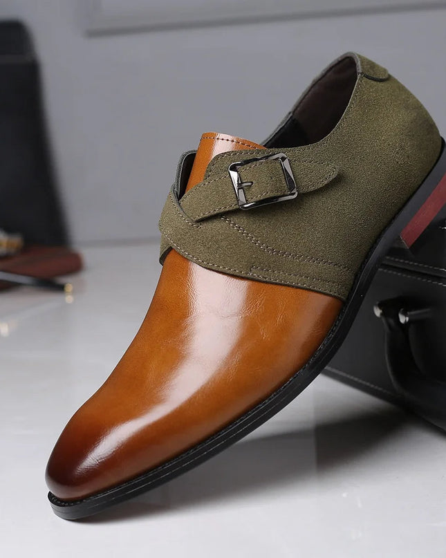 Men’s Strap Detail Pointed Toe Loafers