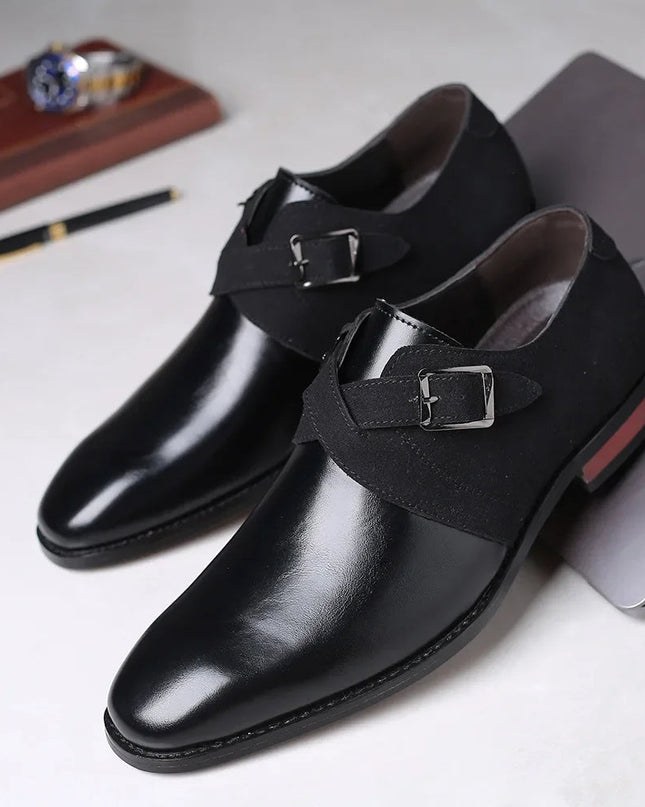 Men’s Strap Detail Pointed Toe Loafers
