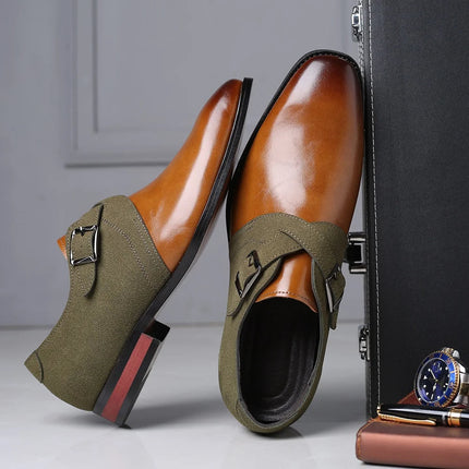Men’s Strap Detail Pointed Toe Loafers