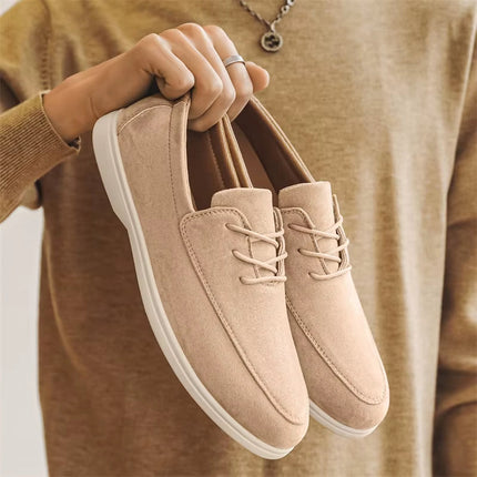 Men’s Suede Lace-Up Casual Loafers