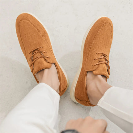 Men’s Suede Lace-Up Casual Loafers