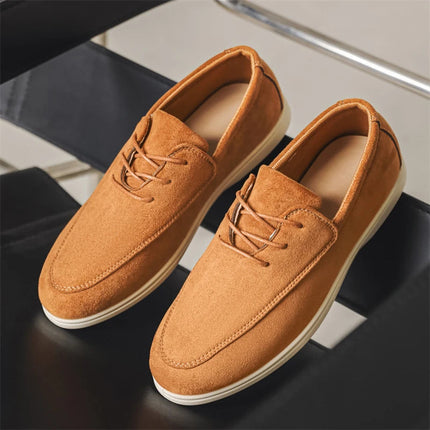 Men’s Suede Lace-Up Casual Loafers