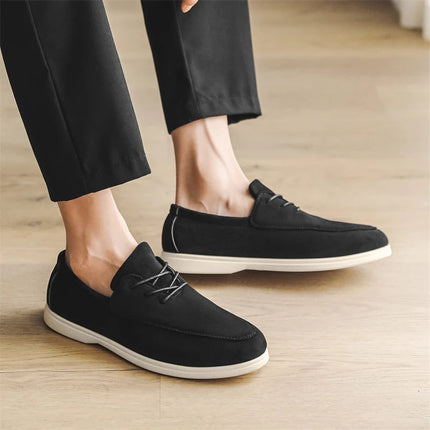 Men’s Suede Lace-Up Casual Loafers