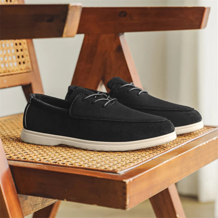 Men’s Suede Lace-Up Casual Loafers