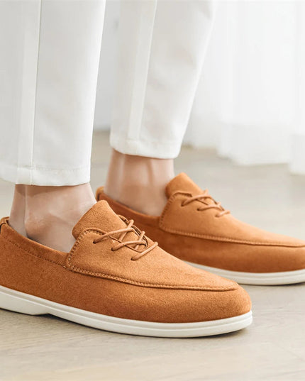 Men’s Suede Lace-Up Casual Loafers