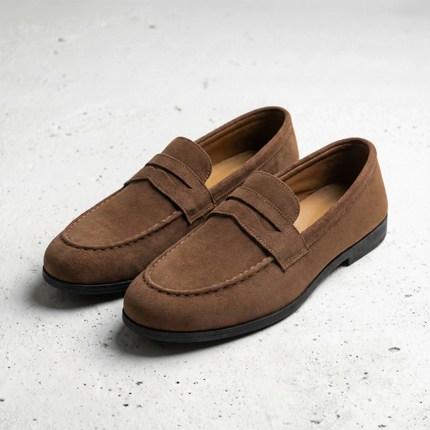 Men’s Suede Penny Loafers
