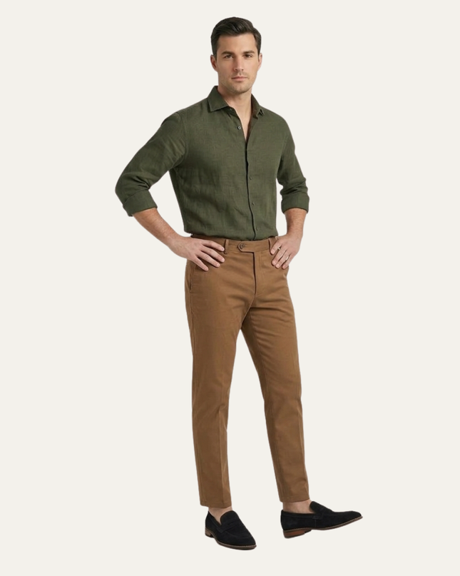 Men’s Suede Penny Loafers with Almond Toe and Low Heel