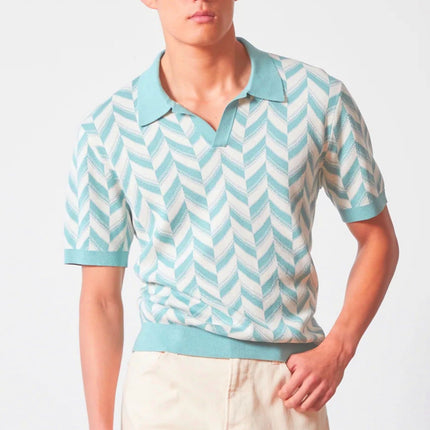 Men’s Summer Pattern Polo – Short Sleeve Knit
