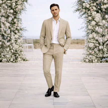 Men’s Tailored Suit Set with Notch Lapel
