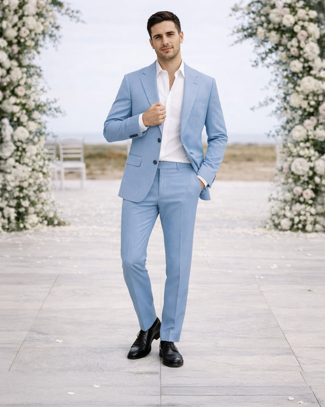 Men’s Tailored Suit Set with Notch Lapel